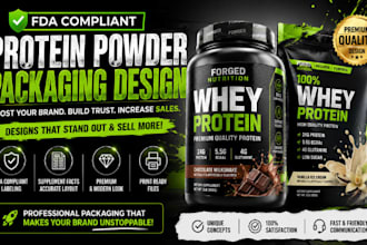create fda compliant protein powder packaging design