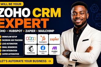 setup zoho crm hubspot zapier automation facebook ads mailchimp workflow
