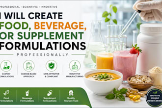 create food, beverage, or supplement formulations professionally