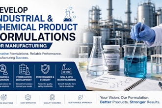 develop industrial and chemical product formulations for manufacturing