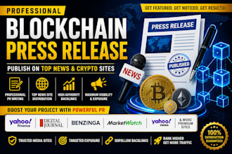 publish crypto blockchain press release on top news sites