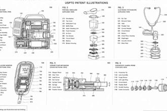 draw cross section, exploded patent views for medical apparatus and devices