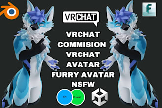 vrchat furry avatar anime nsfw vrc avatar fursona vtuber 3d model furry 3d model