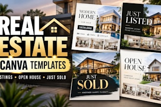 design canva real estate social media templates