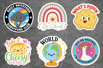 create custom motivational sticker designs with illustration