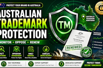 monitor australian trademark, manage opposition and renew trademark