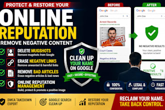 delete negative links erase mugshots bad articles online reputation managements