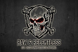 design a bold and edgy skull logo for your brand