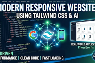 design and develop a modern responsive website using tailwind CSS and ai