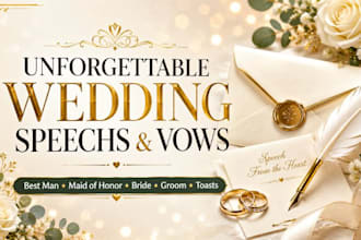 write unforgettable weeding speeches, vows best man, made of honor and toast