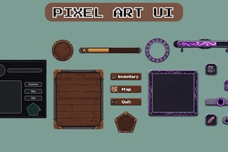 pixel art ui game asset pixel icon packs rpg game hud pixel tileset health bars