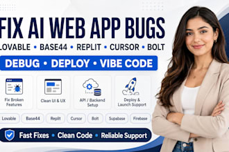 fix lovable base44 replit ai web app bugs cursor bolt vibe coding
