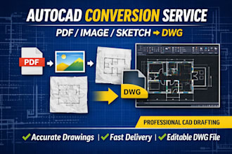 convert PDF to autocad dwg, revit bim model architectural drawings floor plan