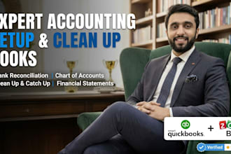 do accounting setup and clean up books using quickbooks and zoho