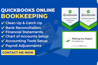 do accounting setup and clean up books using quickbooks and zoho