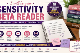 be your sensitivity beta reader for diverse manuscripts