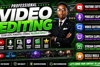 be your video clipper twitch clipper podcast clips youtube shorts video