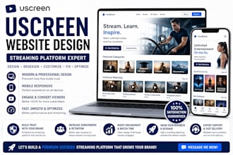 design or redesign uscreen streaming platform video website fix uscreen