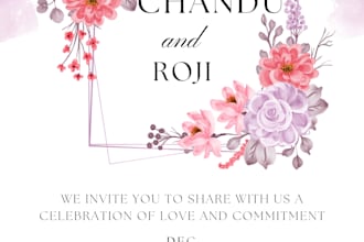 design luxury digital wedding invitation card with animation