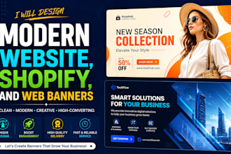 design modern website, shopify, and web banners