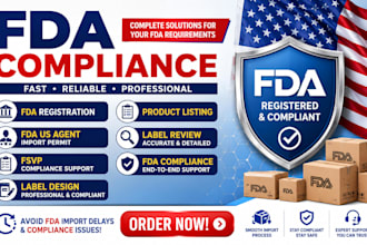 provide fda US agent fsvp fda registration and label review