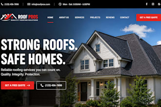design roofing website, home improvement, home repair, home inspection website