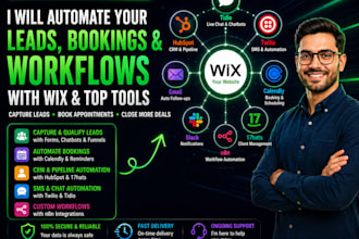 wix website tidio twilio hubspot 17hats n8n calendly lead booking automation