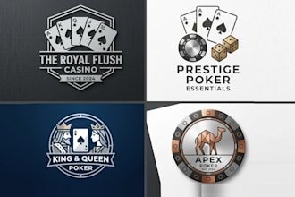design custom minimalist poker card, poker chip or premium poker logo