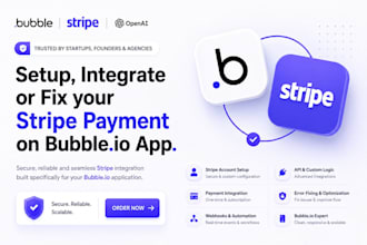 fix stripe payment gateway setup apis bubble io, supabase, ai website