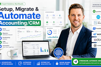 setup, migrate, automate freshbooks, quickbooks, karbon, xero, wave, zohobooks