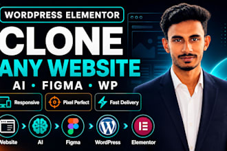 clone, copy website or ai, figma designs into wordpress elementor