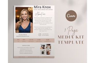 design a professional influencer and artist media kit