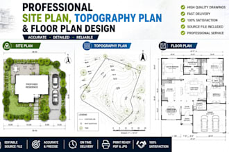 create professional site plan, topography plan and floor plan design