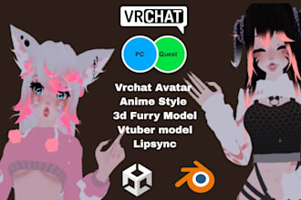 do vrchat avatar vrc avatar furry anime avatar nsfw vtuber 3d model vr character