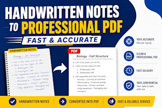 convert handwritten notes into professional PDF documents
