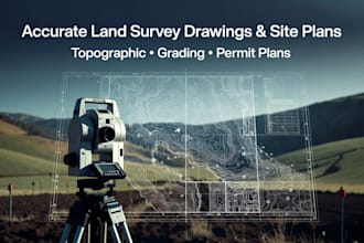 create accurate land survey drawings, site plans, topographic and grading permit