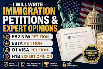 draft eb2 niw petition, eb1a petition, o1 visa petition, h1b expert opinion