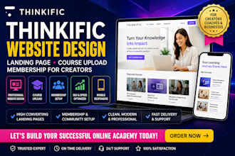 design thinkific website course uploading membership workflow for tutors