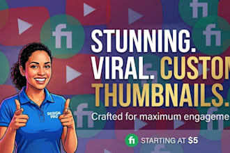 design attractive eye catchy youtube thumbnail for you