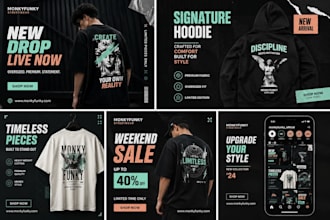 design premium streetwear and fashion social media posts for your brand