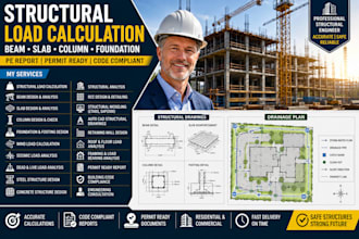 structural load calculation beam slab column foundation pe report