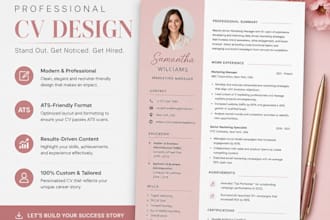 provide professional CV design resume formatting and custom cover letter