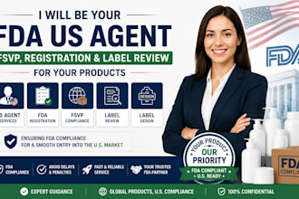 be your fda US agent fsvp registration  label review