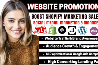 website promotion etsy seo boost shopify sales social medial marketing manager