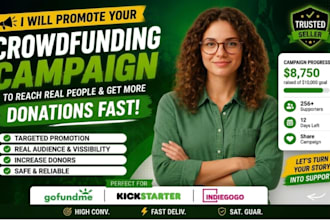 promote your gofundme, kickstarter, indiegogo crowdfunding fundraising campaign