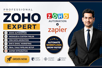 zoho CRM setup, zoho one, zoho books, automation, integration expert