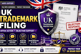 file UK trademark and respond to office action objections