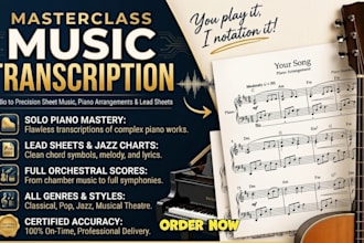 transcribe music audio to sheet music piano transcription lead sheet notation