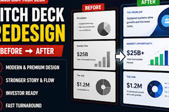 design an investor pitch deck for startups and fundraising