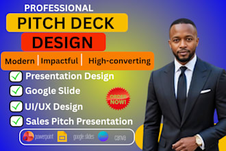 design an investor pitch deck for startups and fundraising
